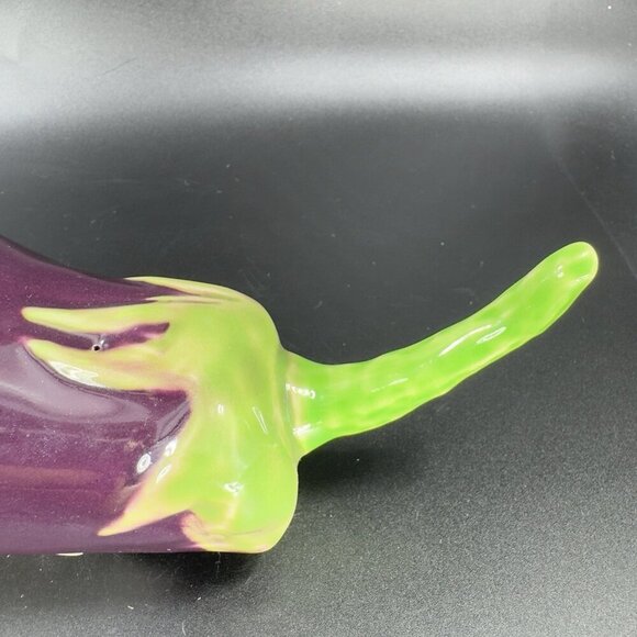 Vintage Ceramic Eggplant Set 2 Houseware Decor Figure Made In Portugal VTG - Picture 10 of 15